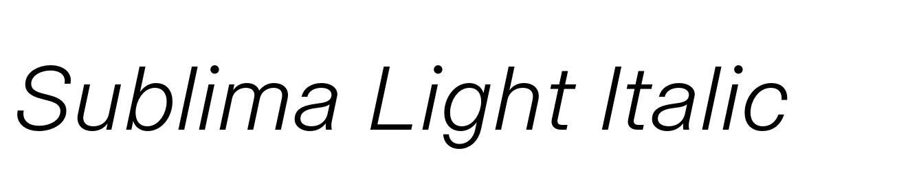 Sublima Light Italic